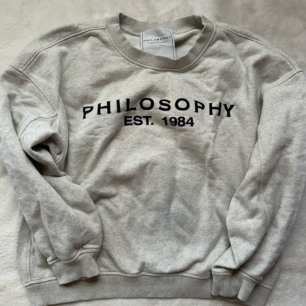 Philosophy di Lorenzo Serafini Light Gray Crewneck Sweater